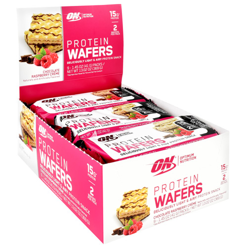 Optimum Nutrition Protein Wafers - Chocolate Raspberry Creme - 9 ea