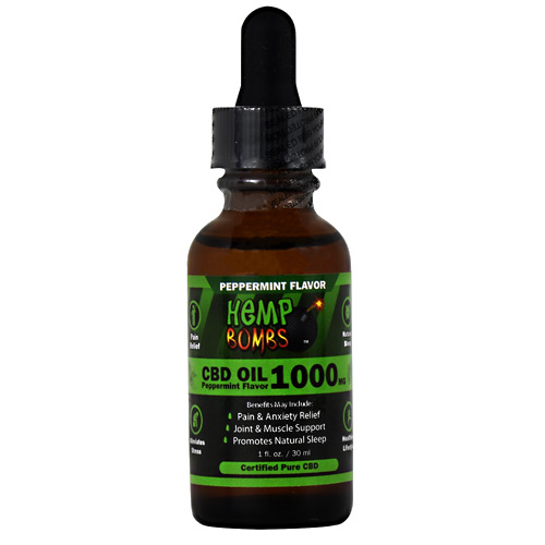 Hemp Bombs CBD Oil - Peppermint - 1000 mg